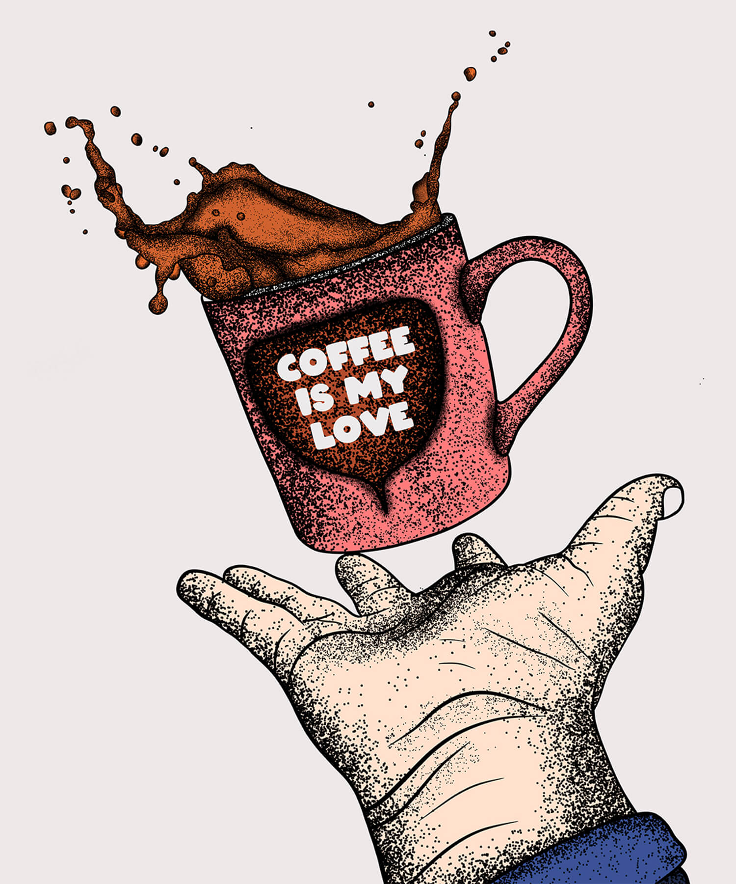 Coffee is My Love – Stippling Art