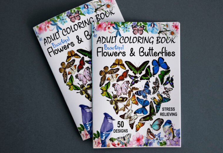 Coloring Book Cover for Flowers and Butterflies – KDP