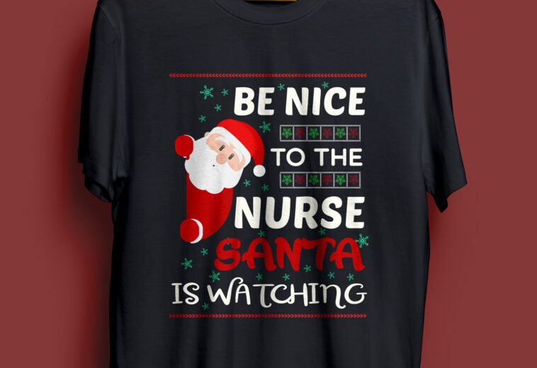 T-Shirt Design for Christmas and Nurse Niche