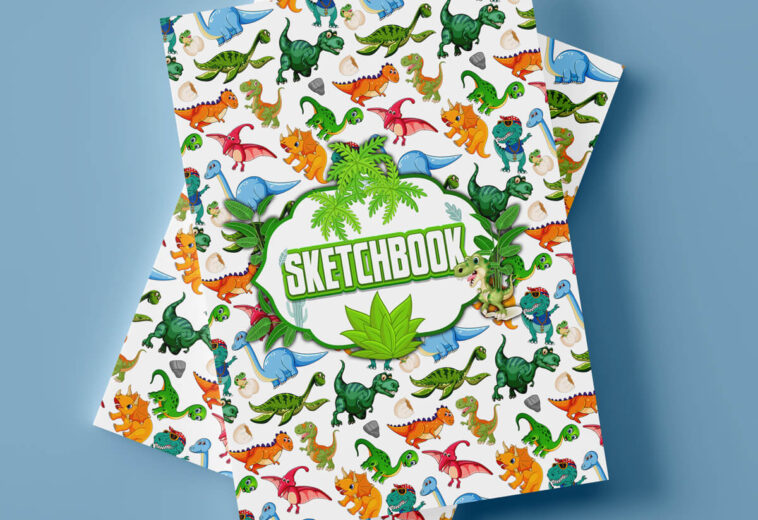 Sketchbook Cover Design for Dinosaur Niche – KDP