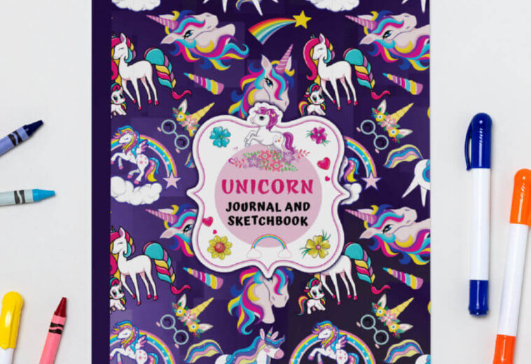 Unicorn Journal and Sketchbook Cover Design