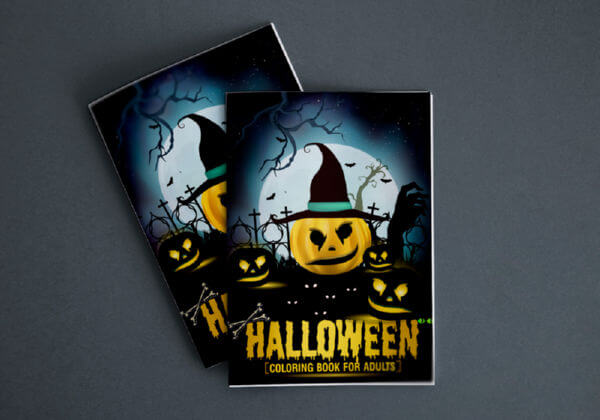 Halloween Coloring Book Cover Design