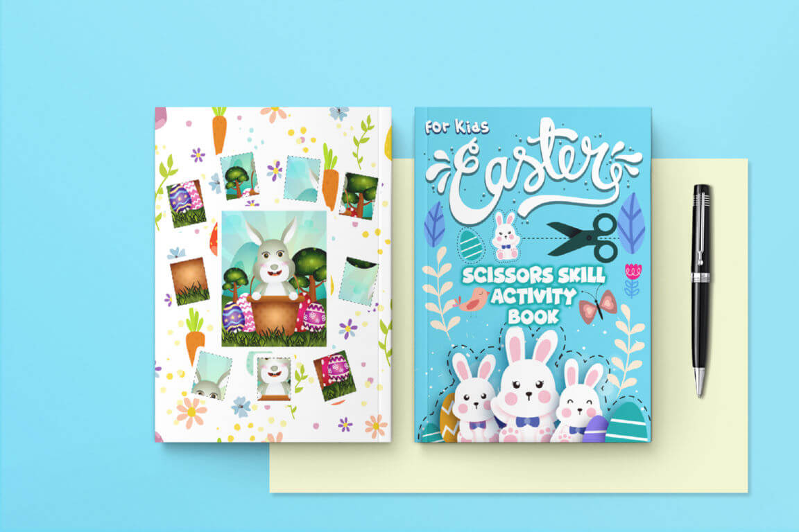 Easter Scissors Skill Activity Book Cover Design