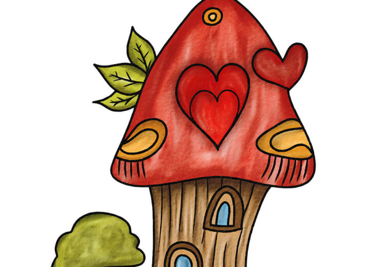 Hand Drawn Mushroom Watercolor Illustration