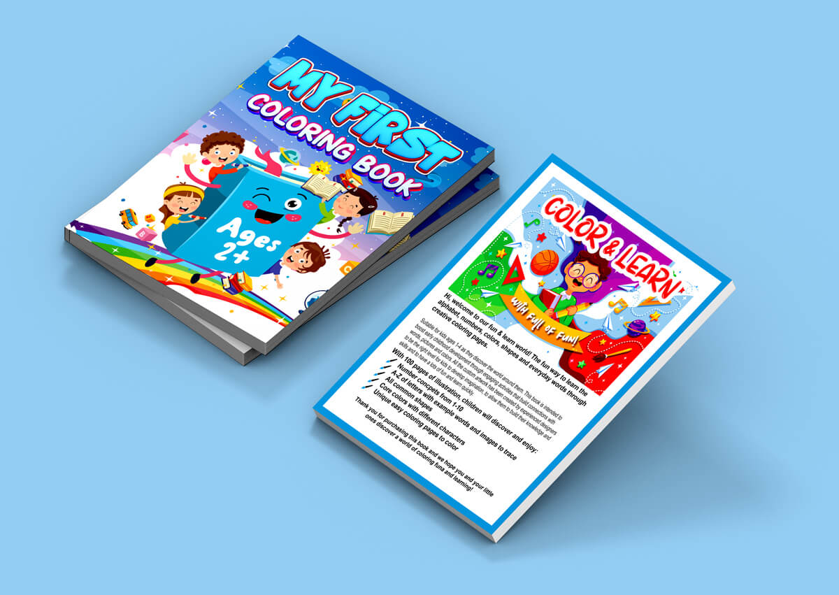 Coloring Book for Kids Cover Design