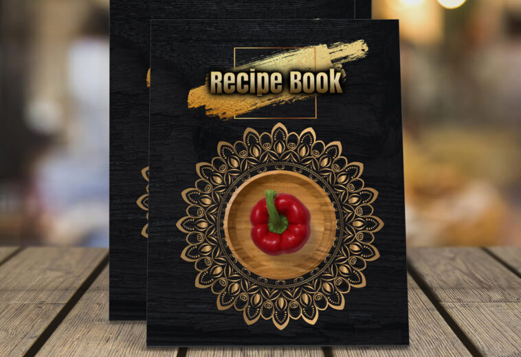 Black Recipe Book Cover Design