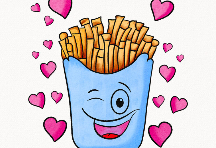 Hand Drawn Watercolor Cute French Fry Pack