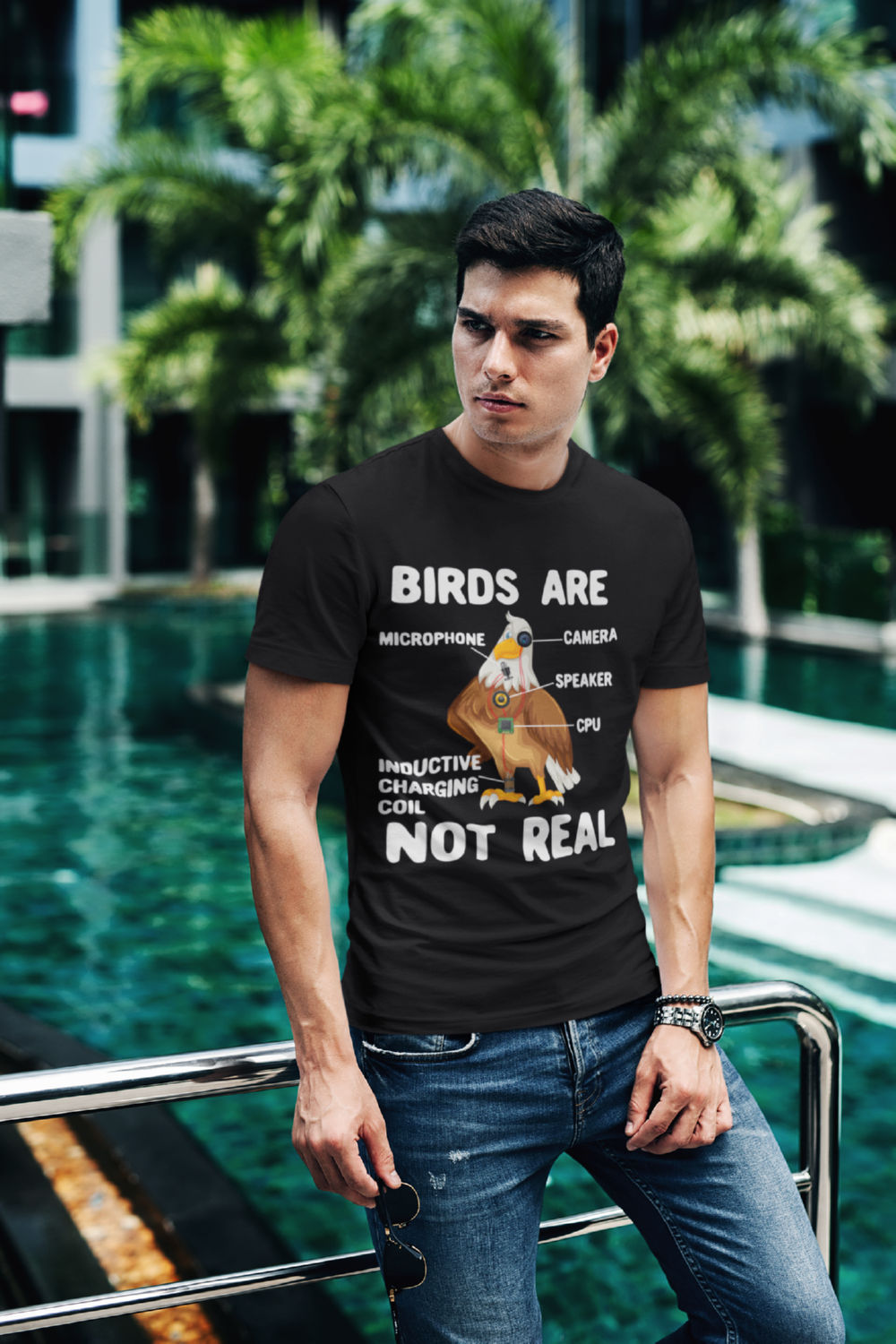 T-Shirt Design with Bird Niche