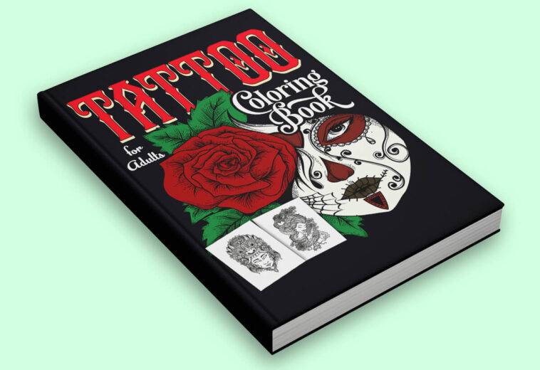 Tattoo Coloring Book Cover Design