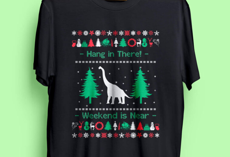 T-Shirt Design for Christmas and Dinosaur Niche