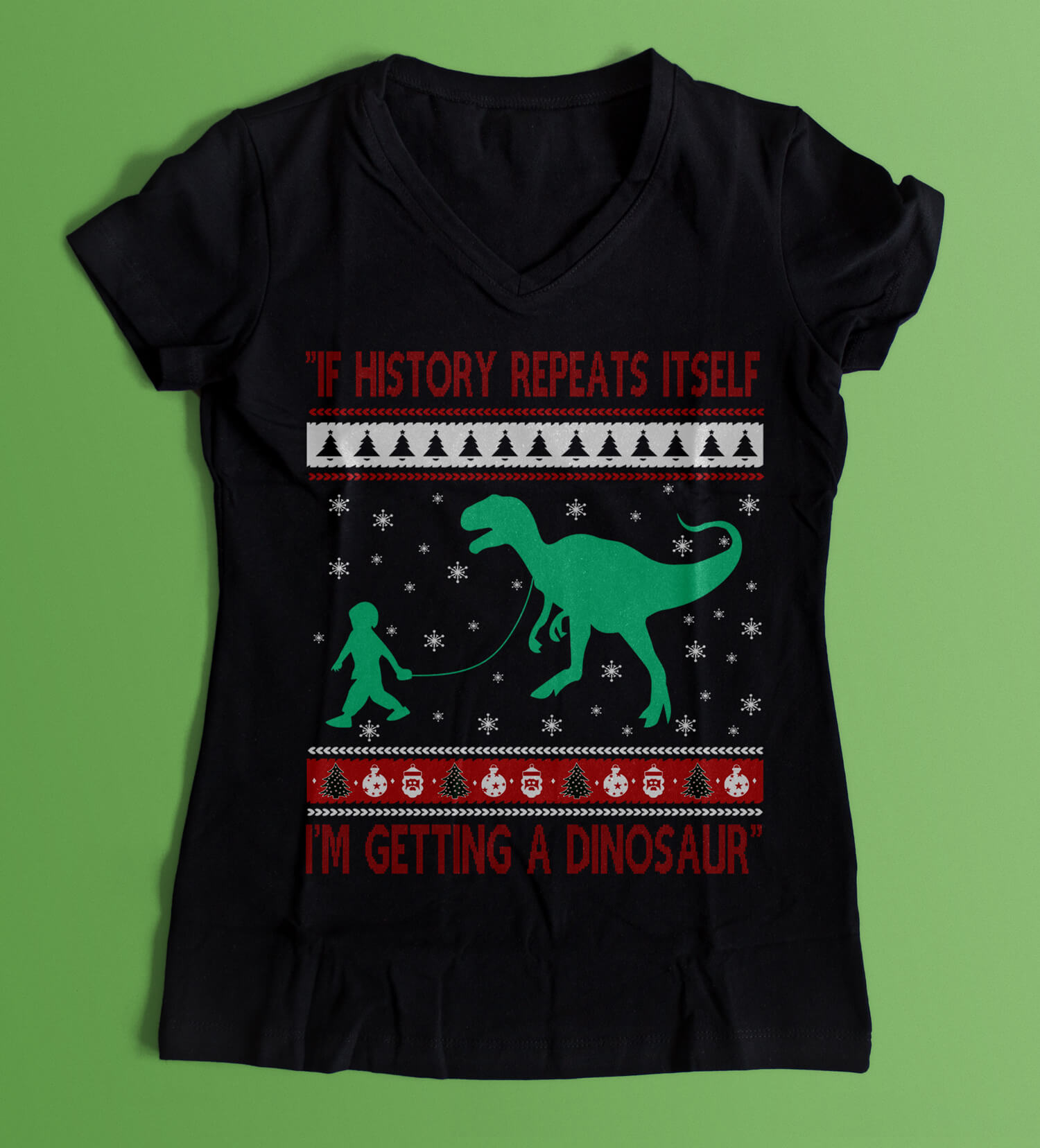T-Shirt Design for Christmas and Dinosaur Niche